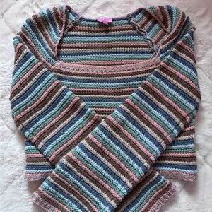 Miami Francesca’s Pastel Rainbow Size Small Sweater